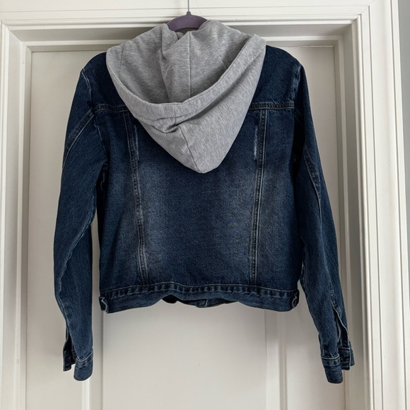 Doe & Rae Women’s Washed Denim Jacket With Hood Size Small Jean Jacket - Picture 12 of 14